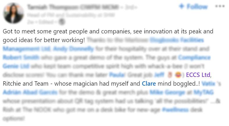 LinkedIn Exhibition Magician Quote